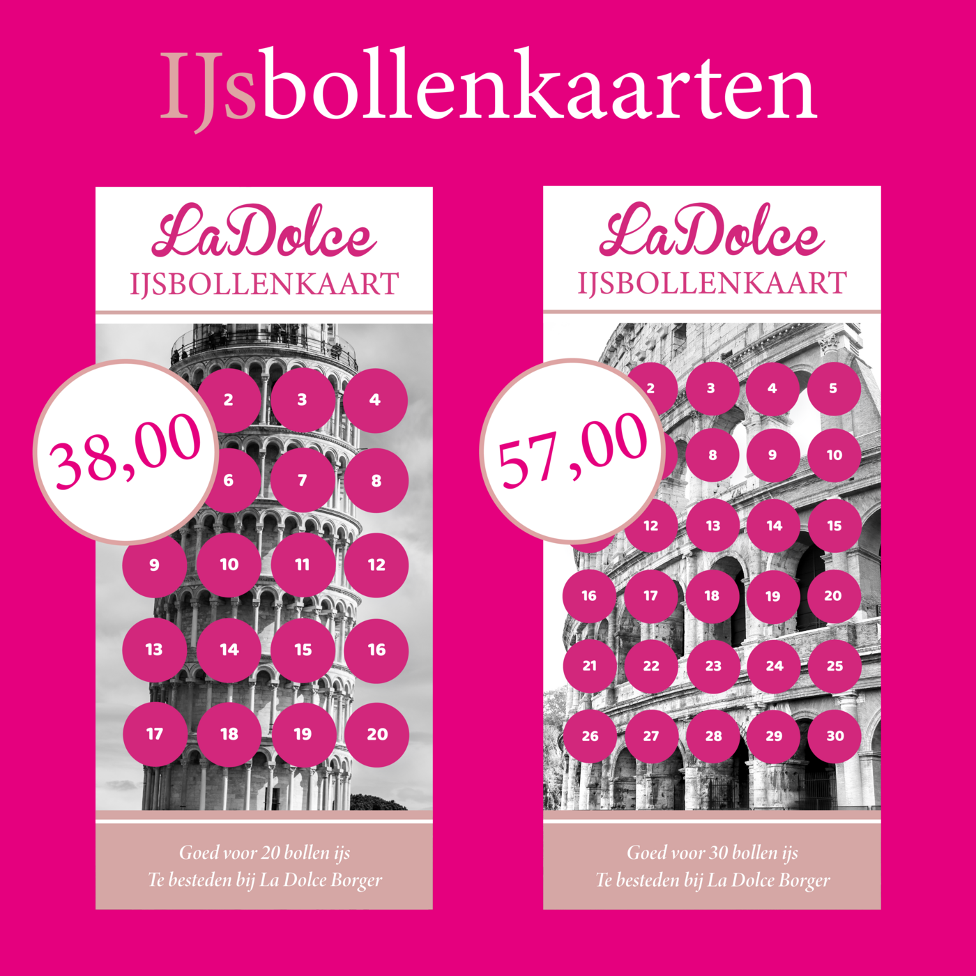 20 en 30 IJsbollenkaarten